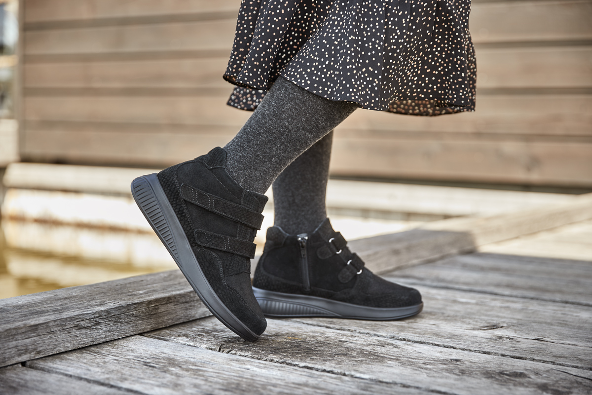 ladies velcro ankle boots