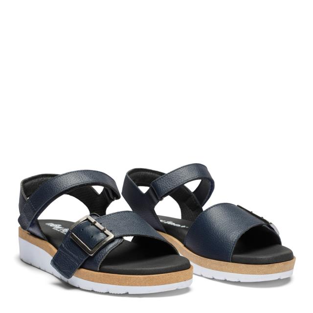 Women's sandal with adjustable velcro strap and buckle