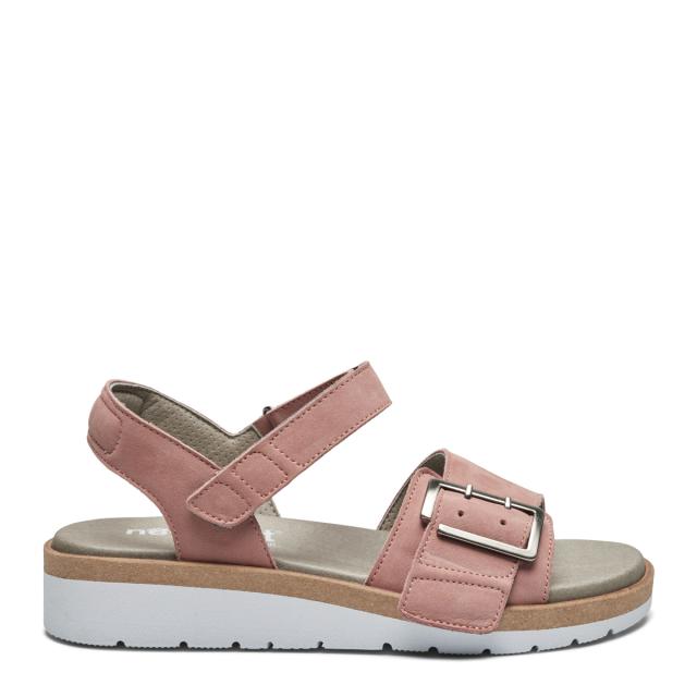 Women's sandal with adjustable velcro strap and buckle