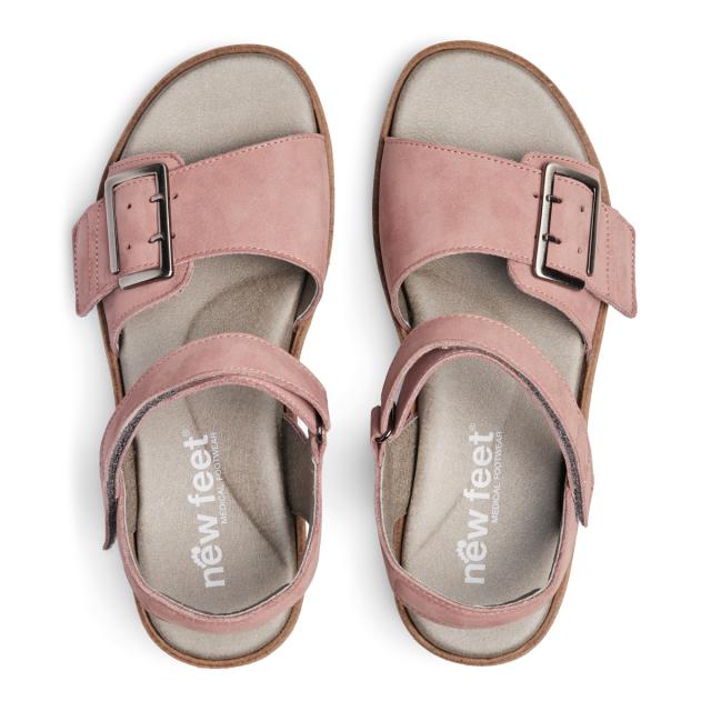 Women's sandal with adjustable velcro strap and buckle