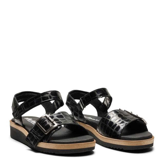 Women's sandal with adjustable velcro strap and buckle