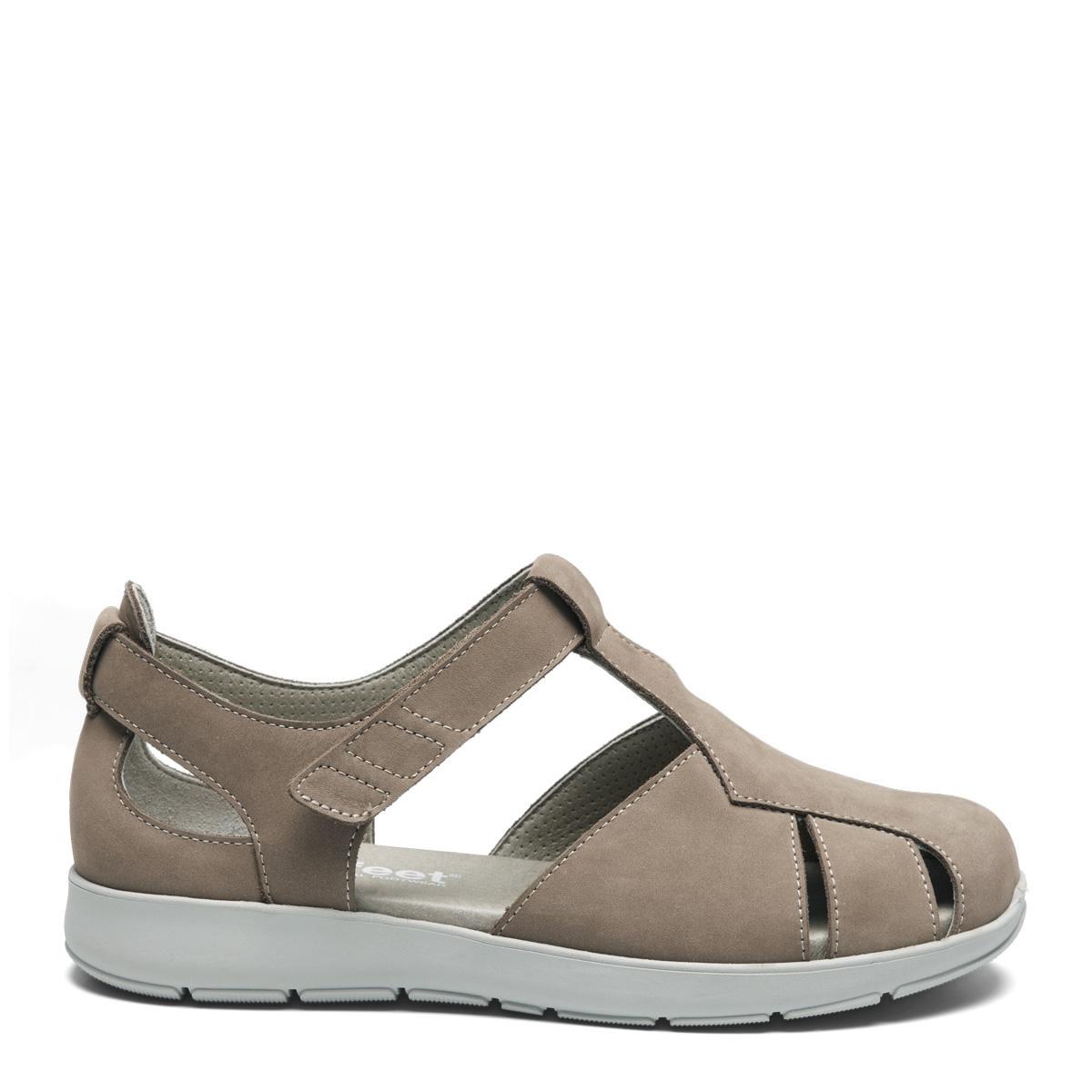 Closed sandal with adjustable velcro strap for women