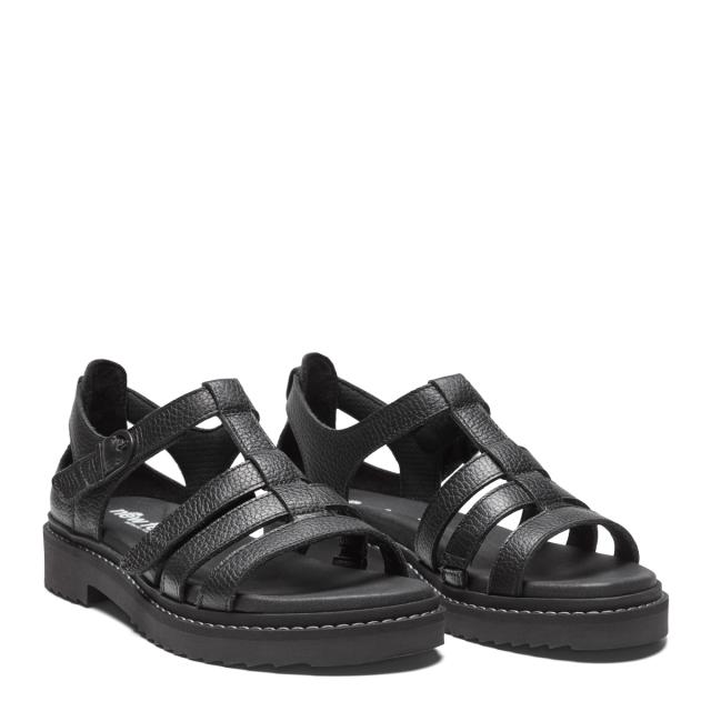 Women's sandal with half-open heel cap and two adjustable straps