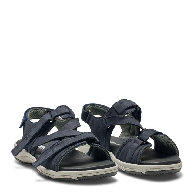 Sandal with adjustable heel strap and two velcro straps