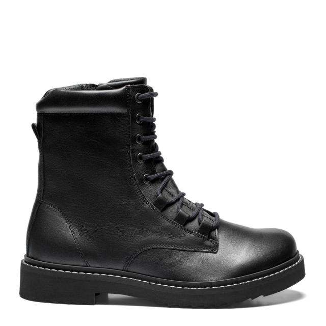  Lace-up boot  with lining and zipper