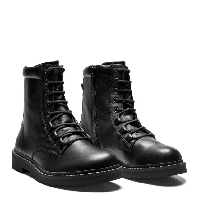  Lace-up boot  with lining and zipper