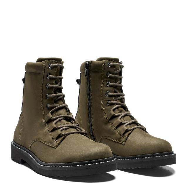  Lace-up boot  with lining and zipper