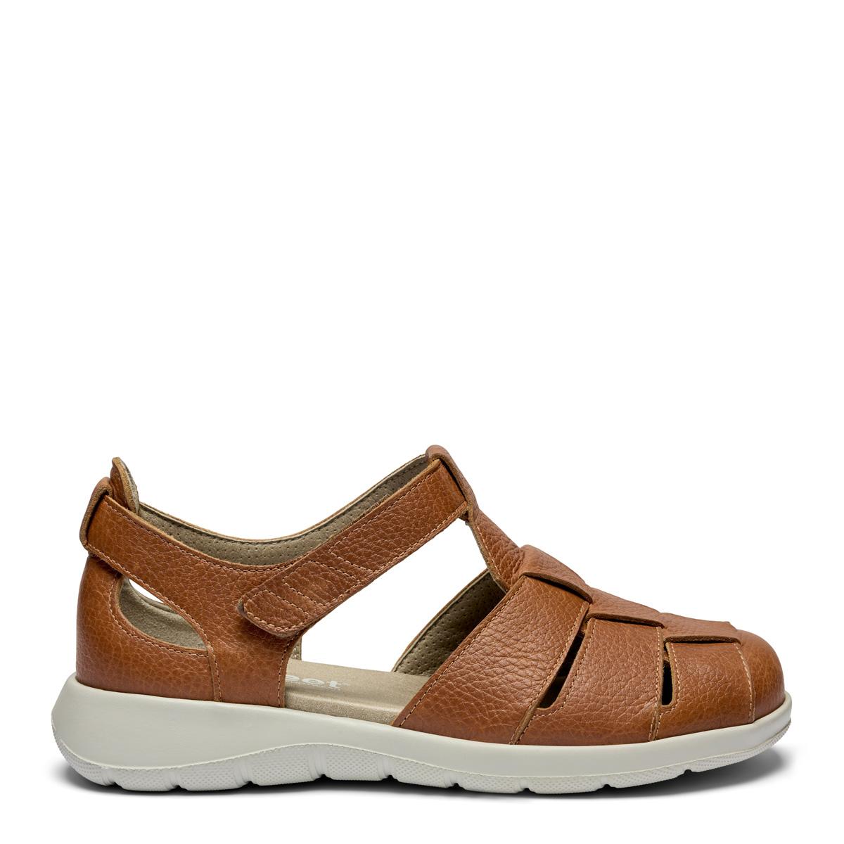 Closed-toe sandal with semi-open healcap