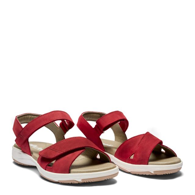 Women´s sandal with heel strap and two velcro straps