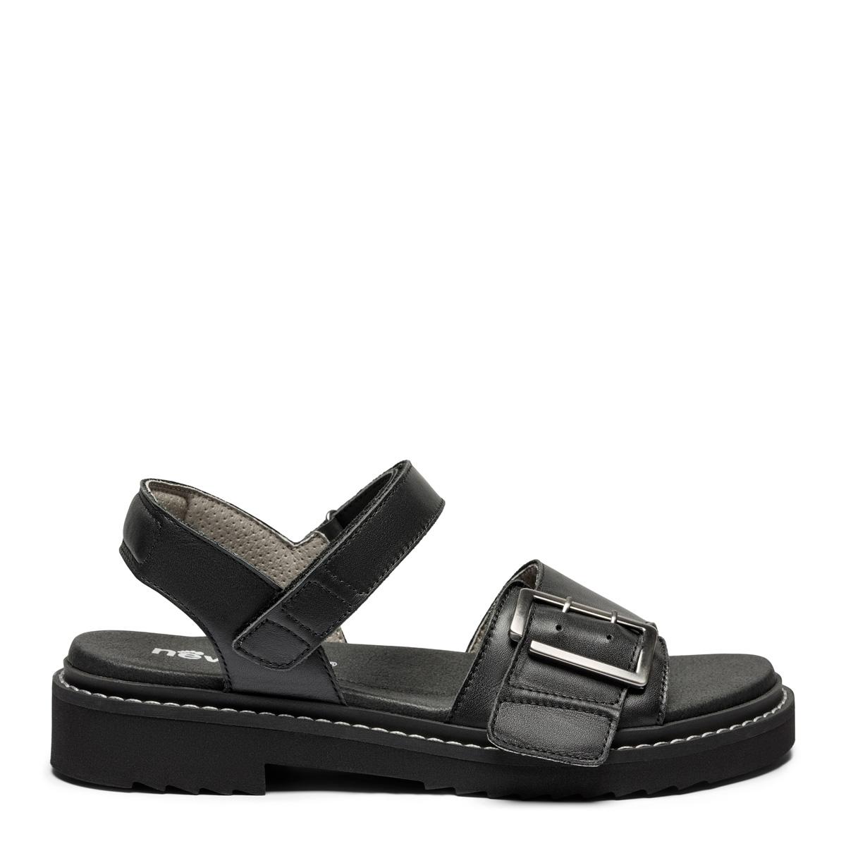 Sandal with velcro and buckle