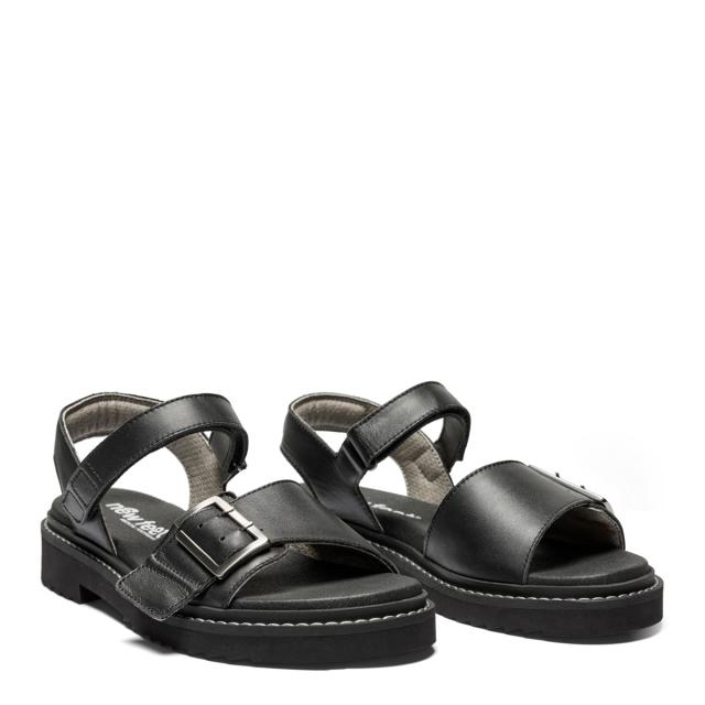 Sandal with velcro and buckle