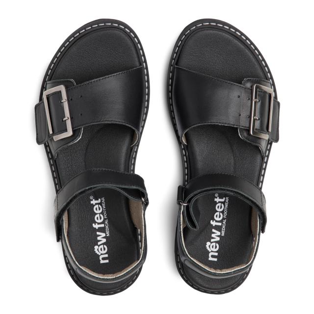 Sandal with velcro and buckle