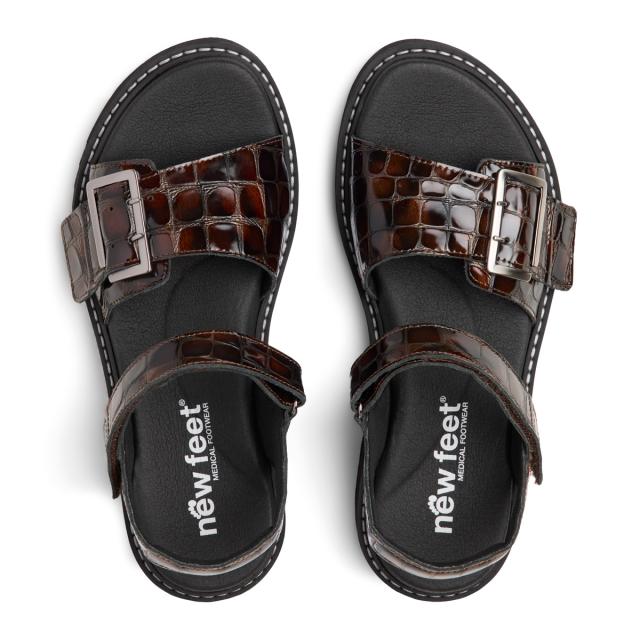 Sandal with velcro and buckle